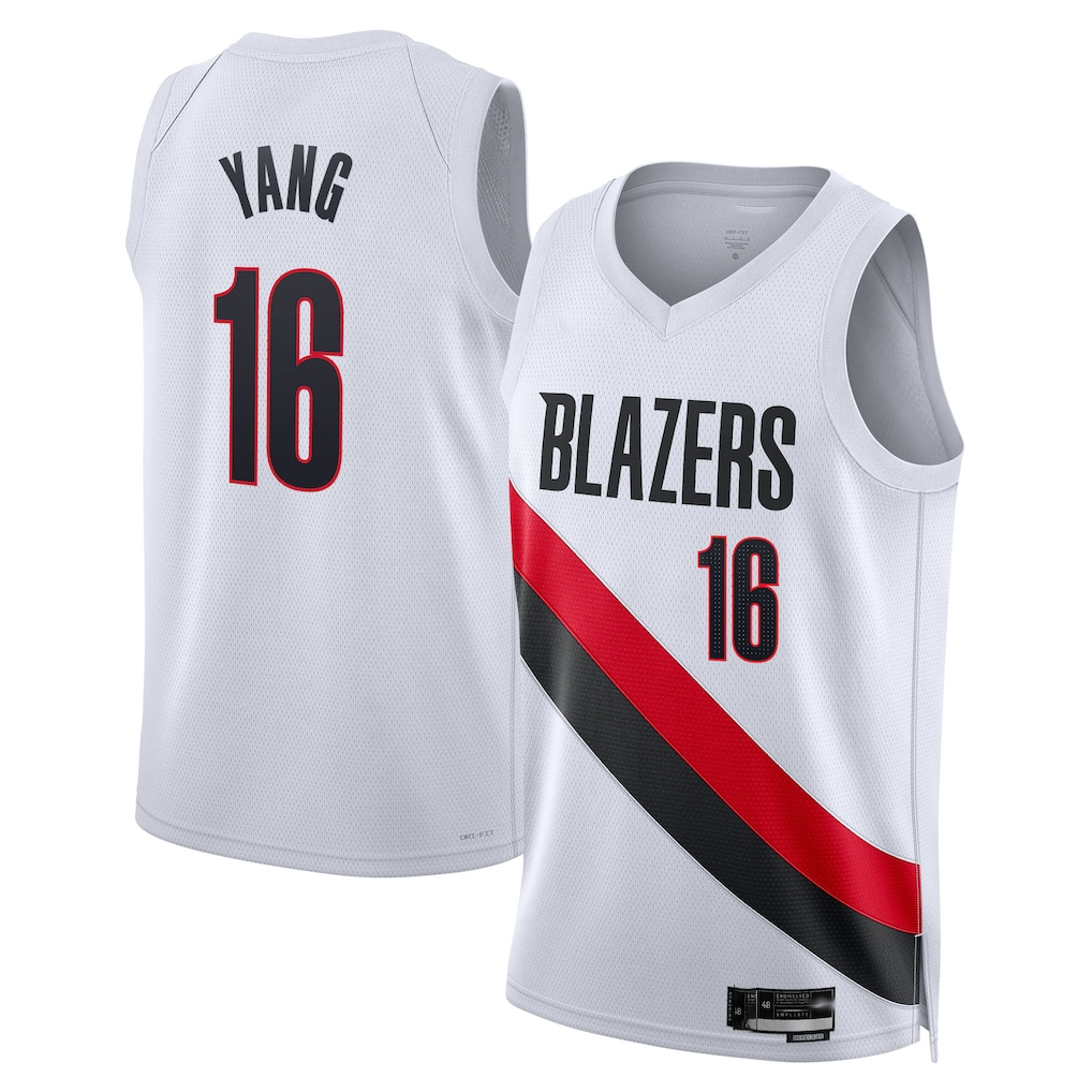 Kooe PT.Blazers #16 Yang Hansen White Swingman Jerseys - Association Edition