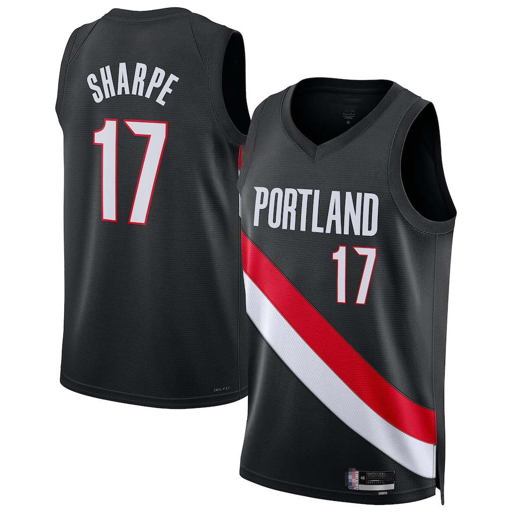 Kooe PT.Blazers #17 Shaedon Sharpe Black Swingman Jerseys - Icon Edition