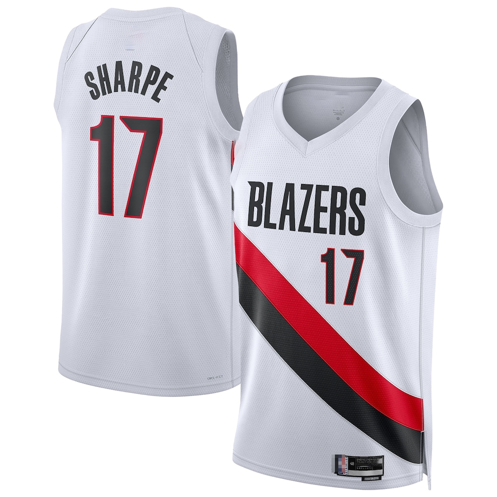 Kooe PT.Blazers #17 Shaedon Sharpe White Swingman Player Jerseys - Association Edition