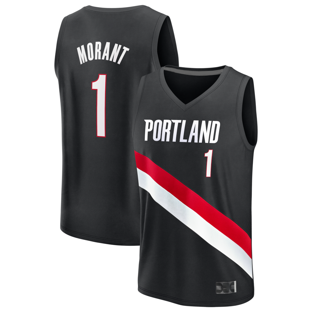 Kooe PT.Blazers #1 Ja Morant Fanatics Black Fast Break Jerseys - Icon Edition