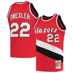 Kooe PT.Blazers #22 Clyde Drexler Mitchell & Ness Red 1983-1984 Hardwood Classics Swingman Jerseys