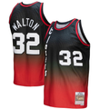 Kooe PT.Blazers #32 Bill Walton Mitchell & Ness RedBlack 1976--1977 Hardwood Classics Fadeaway Swingman Player Jerseys