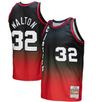 Kooe PT.Blazers #32 Bill Walton Mitchell & Ness RedBlack 1976--1977 Hardwood Classics Fadeaway Swingman Player Jerseys