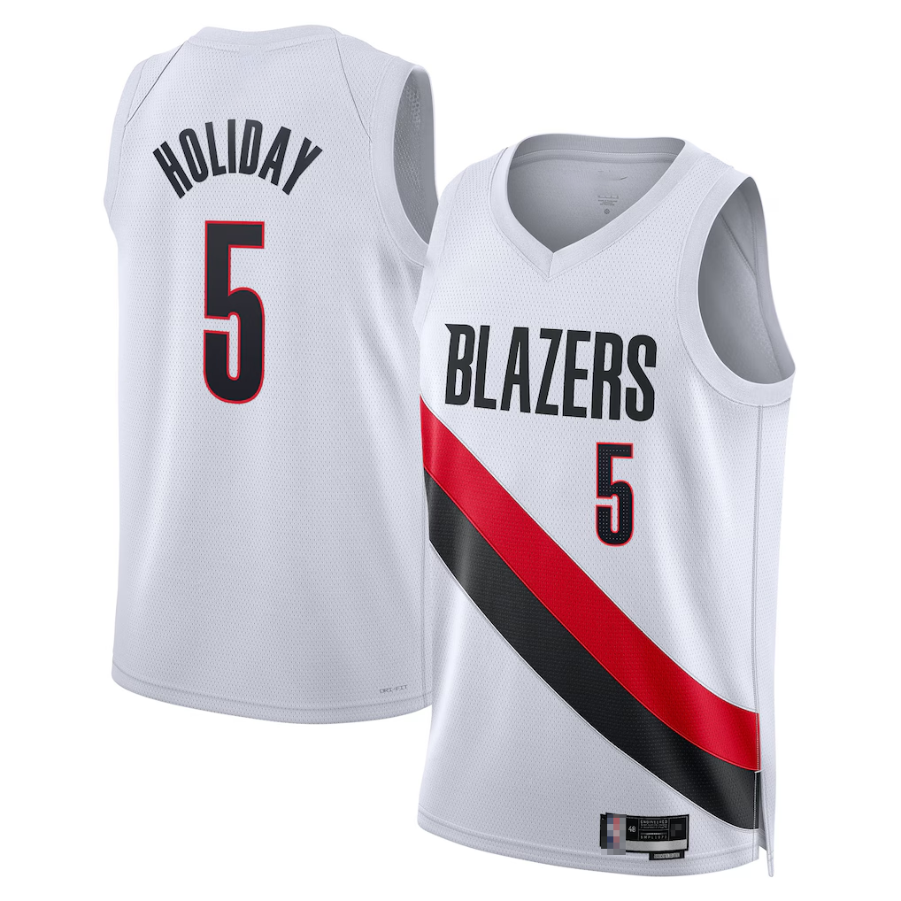 Kooe PT.Blazers #5 Jrue Holiday White Swingman Jerseys - Association Edition