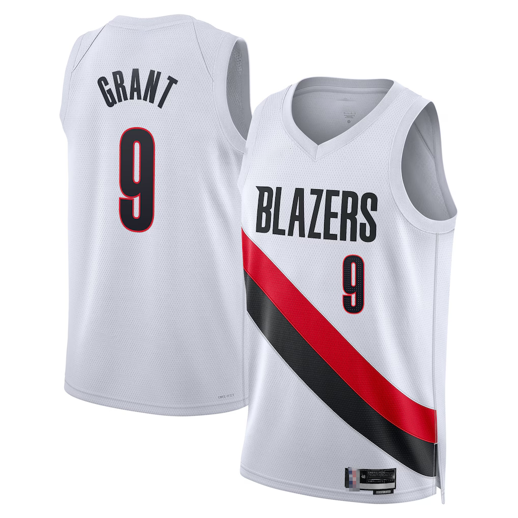 Kooe PT.Blazers #9 Jerami Grant White Swingman Jerseys - Association Edition