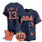 Kooe A.Braves #13 Ronald Acuna Jr. NavyThe Big Peach Vapor Stitches Personalized Jersey