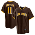 Kooe S.Diego Padres #11 Yu Darvish Player Brown Alternate Replica Game Stitched Jerseys