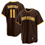 Kooe S.Diego Padres #11 Yu Darvish Player Brown Alternate Replica Game Stitched Jerseys