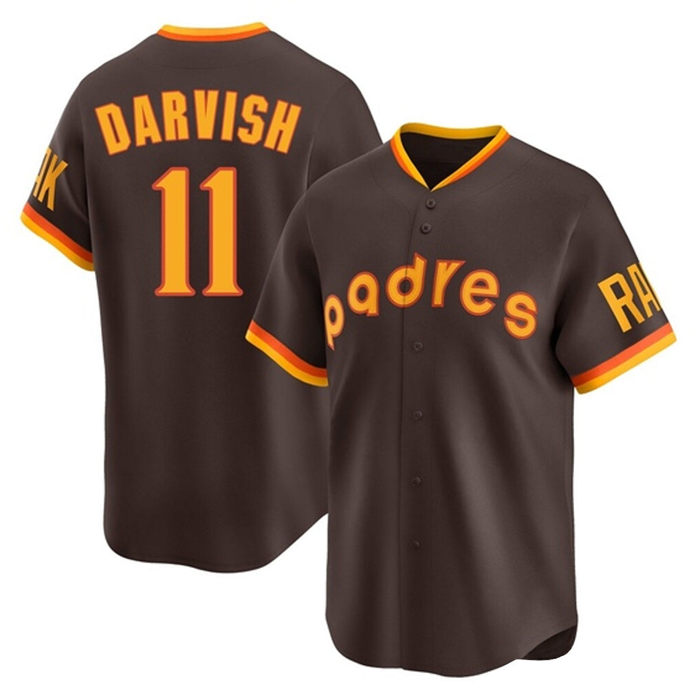 Kooe S.Diego Padres #11 Yu Darvish Player Brown Home Cooperstown Collection Replica Game Stitched Jerseys