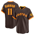 Kooe S.Diego Padres #11 Yu Darvish Player Brown Home Cooperstown Collection Replica Game Stitched Jerseys
