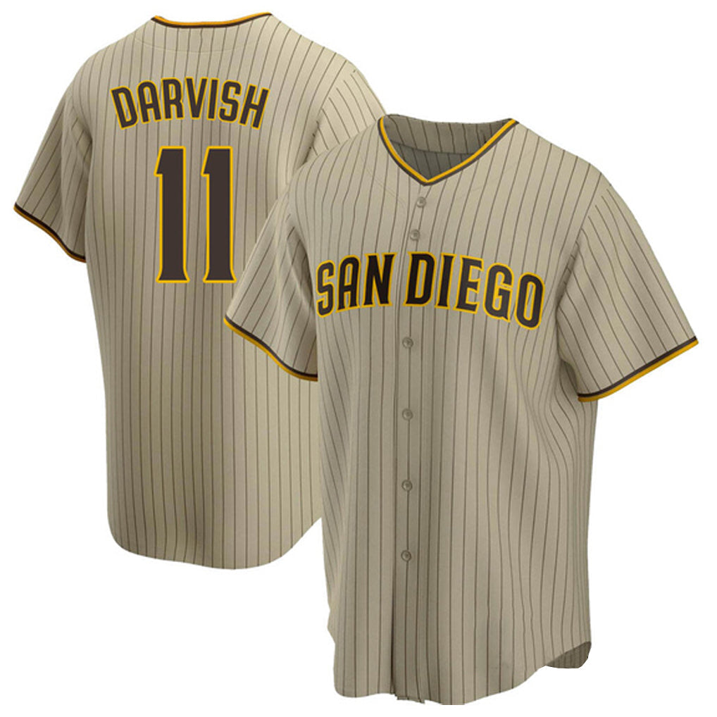 Kooe S.Diego Padres #11 Yu Darvish Player Khaki Home Game Stitched Jerseys