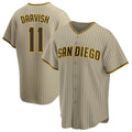 Kooe S.Diego Padres #11 Yu Darvish Player Khaki Home Game Stitched Jerseys