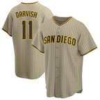 Kooe S.Diego Padres #11 Yu Darvish Player Khaki Home Game Stitched Jerseys
