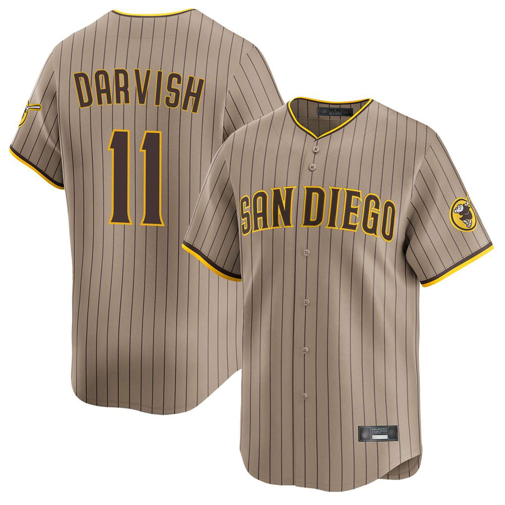 Kooe S.Diego Padres #11 Yu Darvish Player Khaki Home Limited Stitched Jerseys