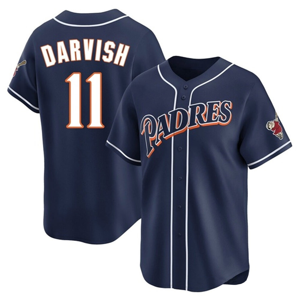 Kooe S.Diego Padres #11 Yu Darvish Player Navy Cooperstown Collection Limited Home Stitched Jerseys