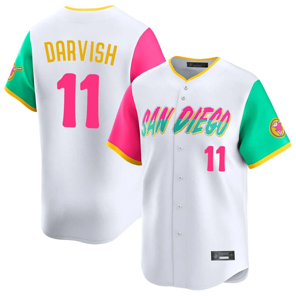 Kooe S.Diego Padres #11 Yu Darvish Player White City Connect Home Limited Stitched Jerseys