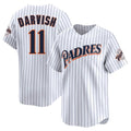 Kooe S.Diego Padres #11 Yu Darvish Player White Cooperstown Collection Limited Home Stitched Jerseys