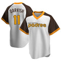 Kooe S.Diego Padres #11 Yu Darvish Player White Home Cooperstown Collection Replica Game Stitched Jerseys