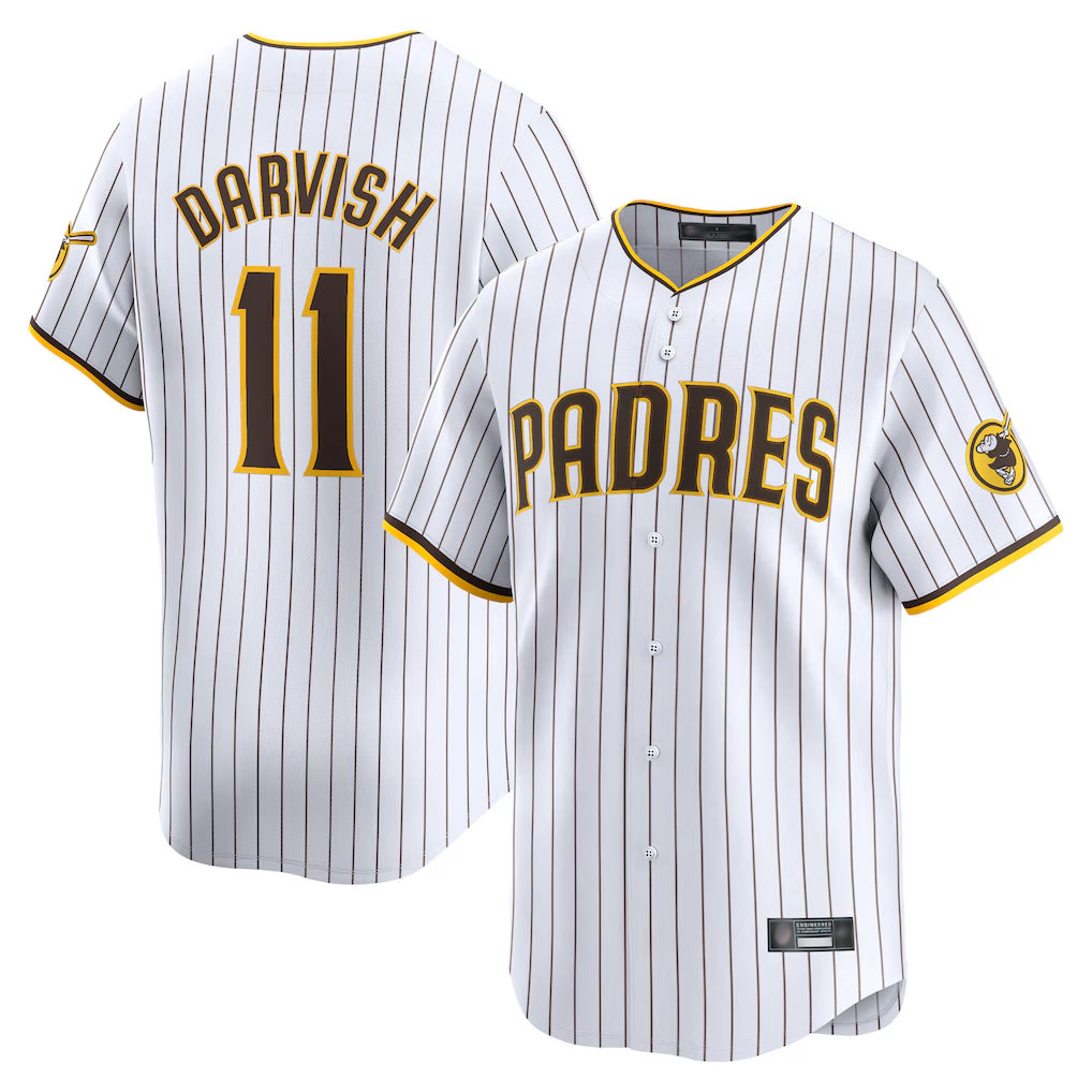 Kooe S.Diego Padres #11 Yu Darvish Player White Home Limited Stitched Jerseys