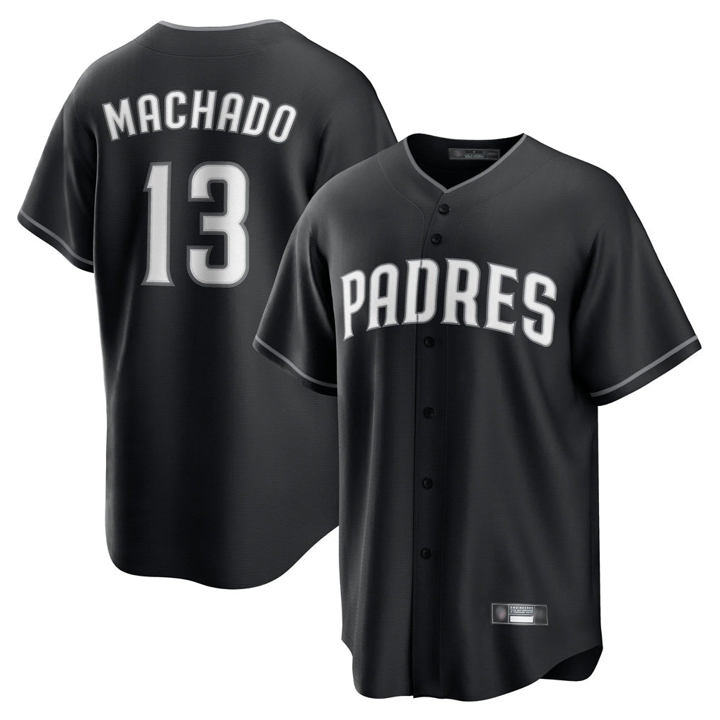 Kooe S.Diego Padres #13 Manny Machado Player Black Home Game Stitched Jerseys