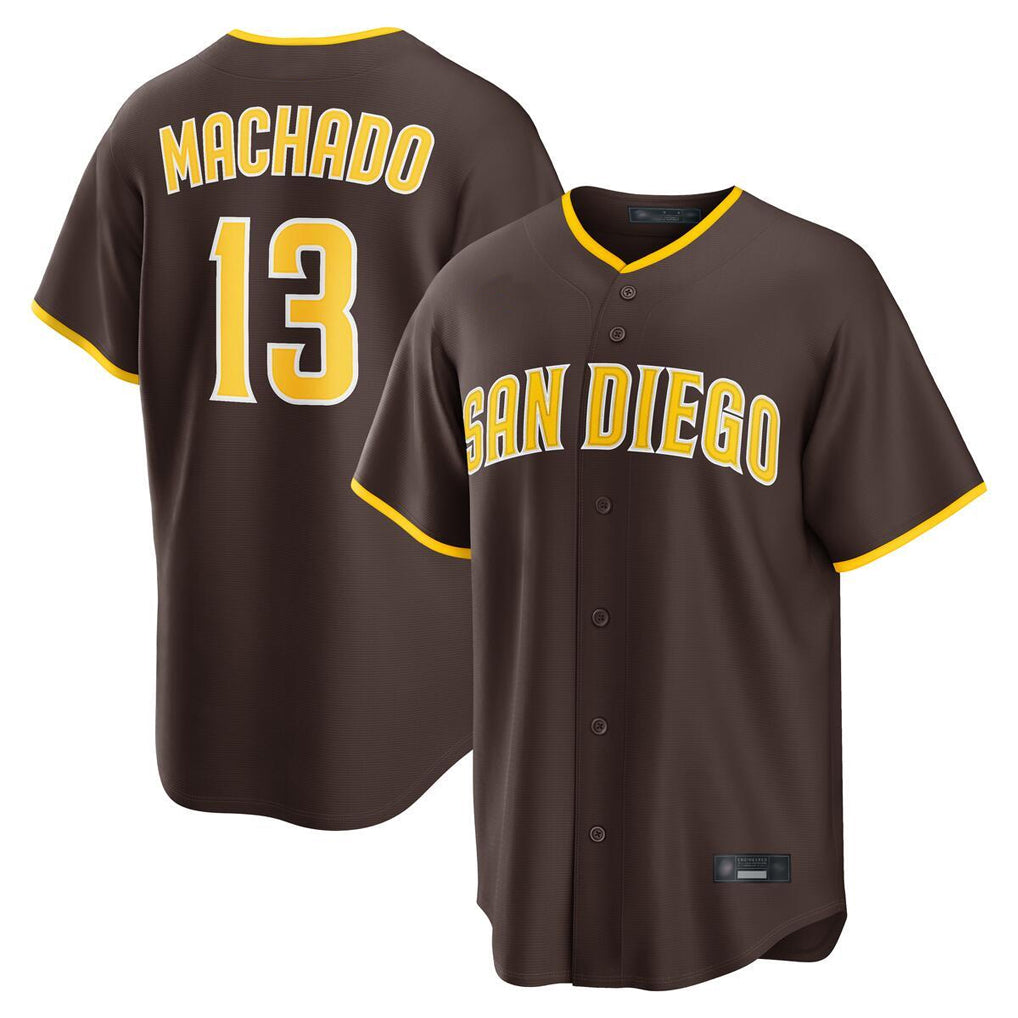 Kooe S.Diego Padres #13 Manny Machado Player Brown Alternate Replica Game Stitched Jerseys