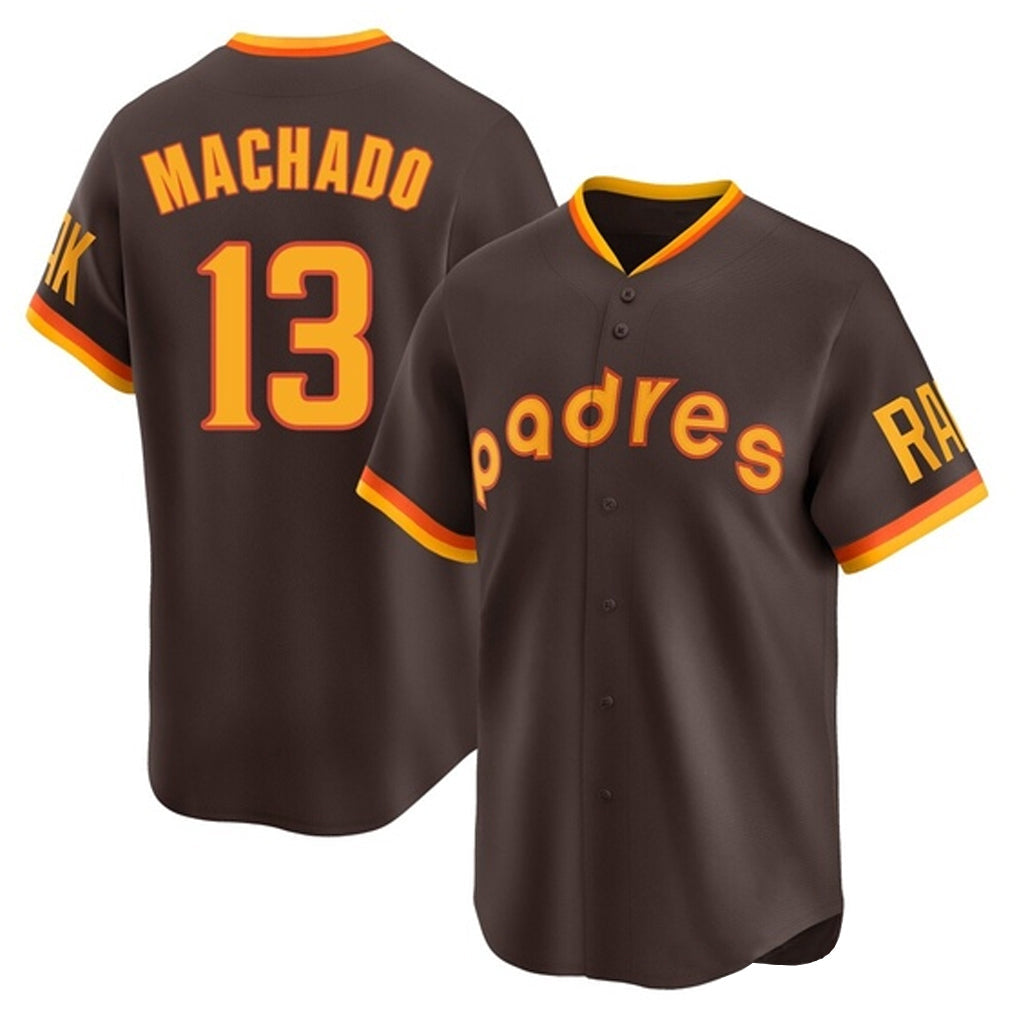 Kooe S.Diego Padres #13 Manny Machado Player Brown Home Cooperstown Collection Replica Game Stitched Jerseys