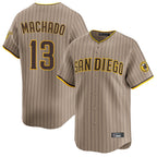 Kooe S.Diego Padres #13 Manny Machado Player Khaki Home Limited Stitched Jerseys