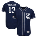 Kooe S.Diego Padres #13 Manny Machado Player Navy Majestic Patch Flex Base Game Stitched Jerseys