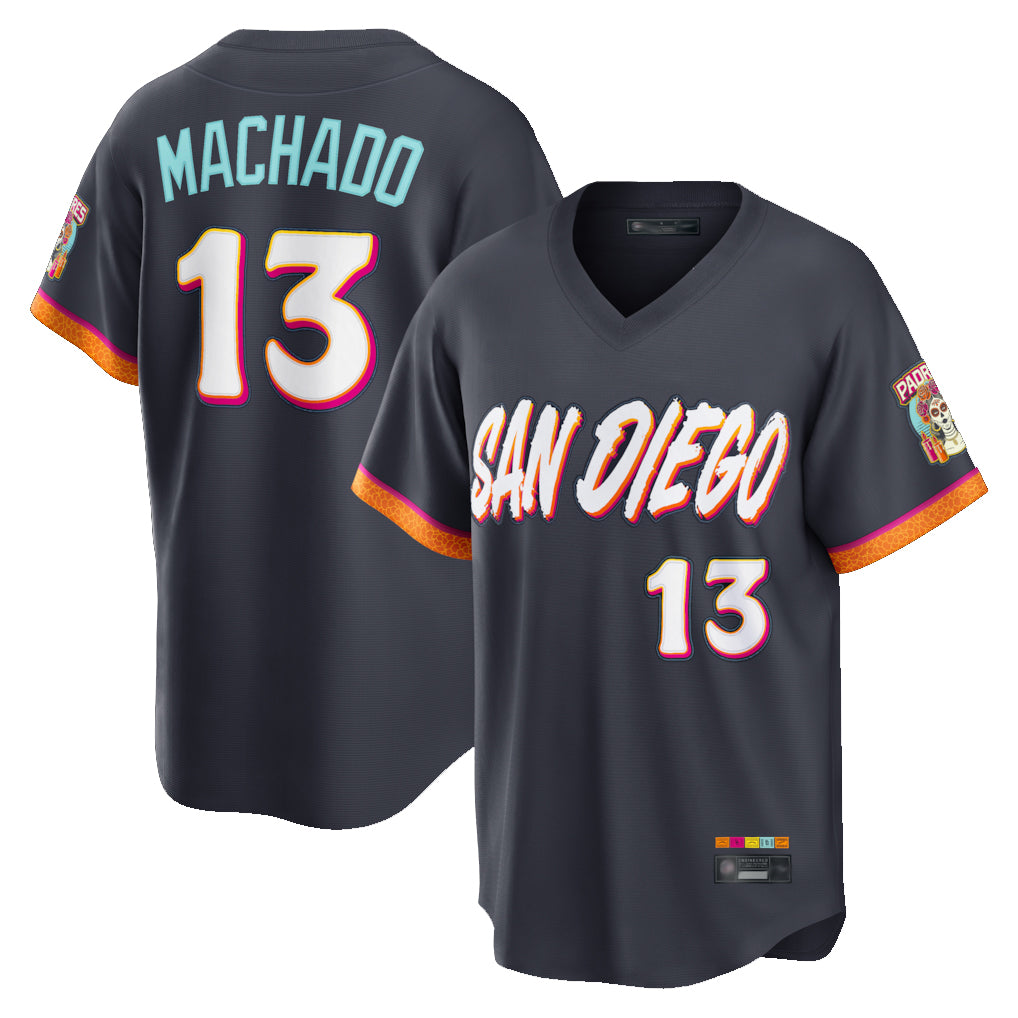 Kooe S.Diego Padres #13 Manny Machado Player Obsidian 2026 City Connect Home Game T-shirt Stitched Jerseys