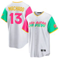 Kooe S.Diego Padres #13 Manny Machado Player White City Connect Home Game Stitched Jerseys