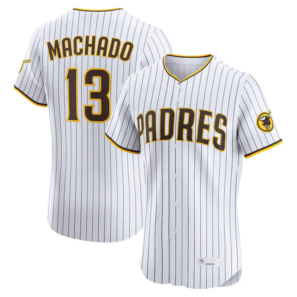 Kooe S.Diego Padres #13 Manny Machado Player White Home Limited Elite Stitched Jerseys