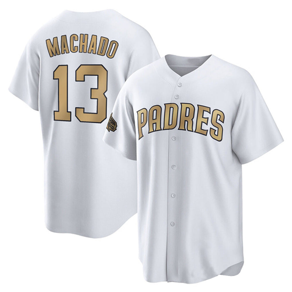 Kooe S.Diego Padres #13 Manny Machado Player White Replica All-Star Game Home Stitched Jerseys