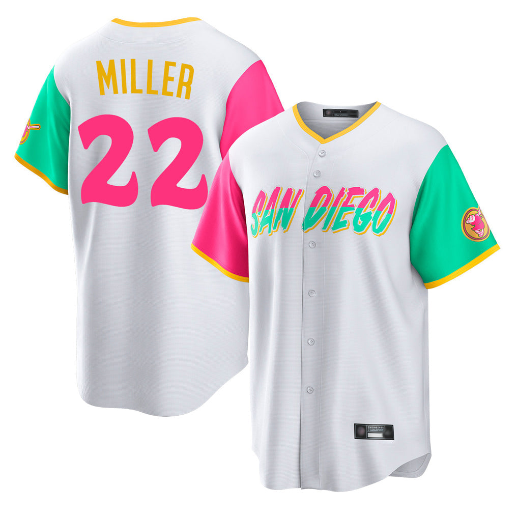 Kooe S.Diego Padres #22 Mason Miller Player White City Connect Home Game Stitched Jerseys