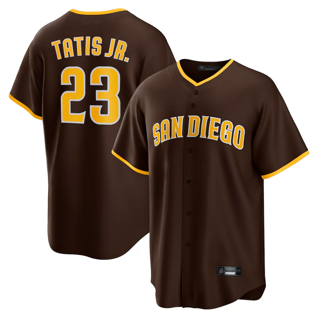 Kooe S.Diego Padres #23 Fernando Tatis Jr Player Brown Alternate Replica Game Stitched Jerseys