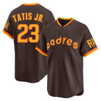 Kooe S.Diego Padres #23 Fernando Tatis Jr Player Brown Home Cooperstown Collection Replica Game Stitched Jerseys