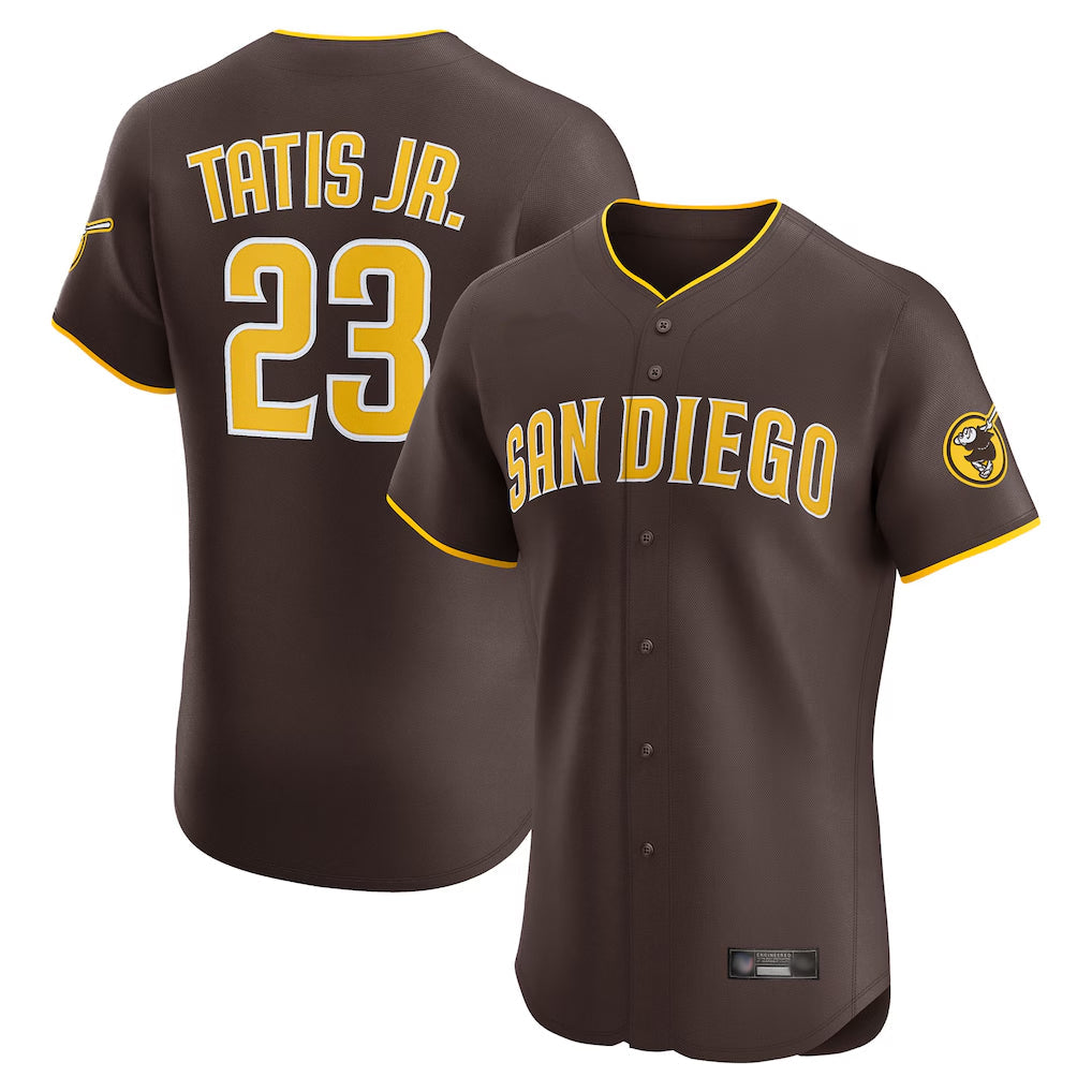 Kooe S.Diego Padres #23 Fernando Tatis Jr Player Brown Home Limited Elite Stitched Jerseys