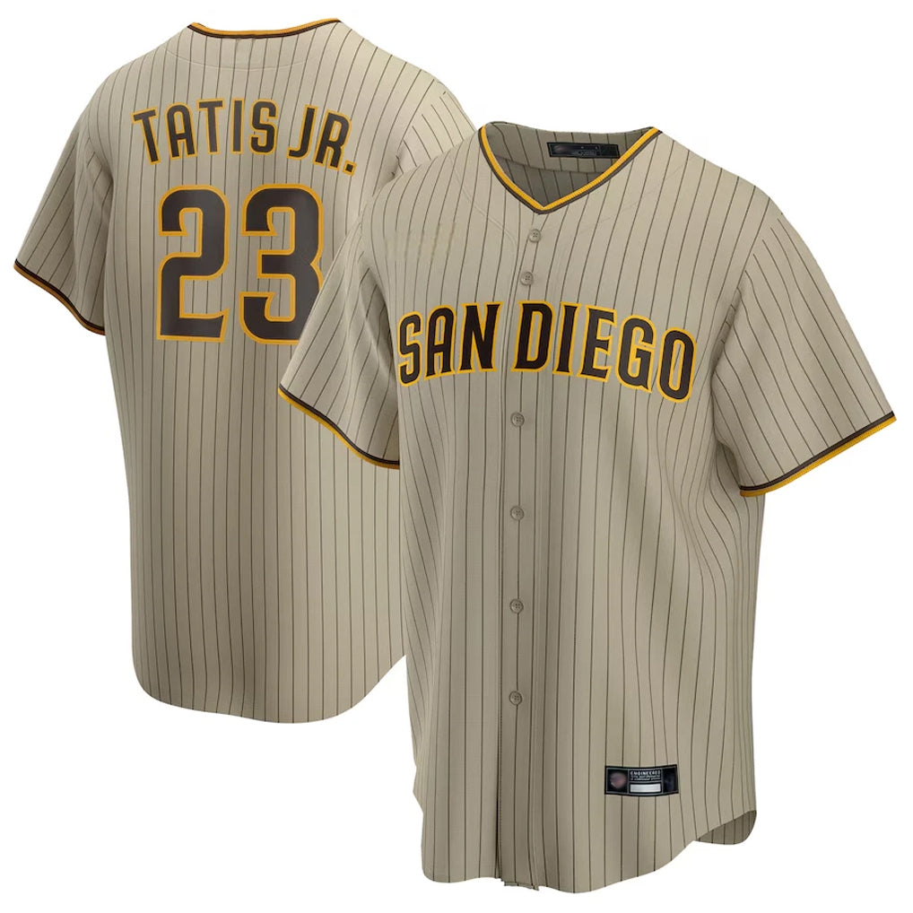Kooe S.Diego Padres #23 Fernando Tatis Jr Player Khaki Home Game Stitched Jerseys