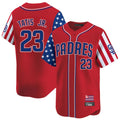Kooe S.Diego Padres #23 Fernando Tatis Jr Player Red Independence Day Home Limited Stitched Jerseys