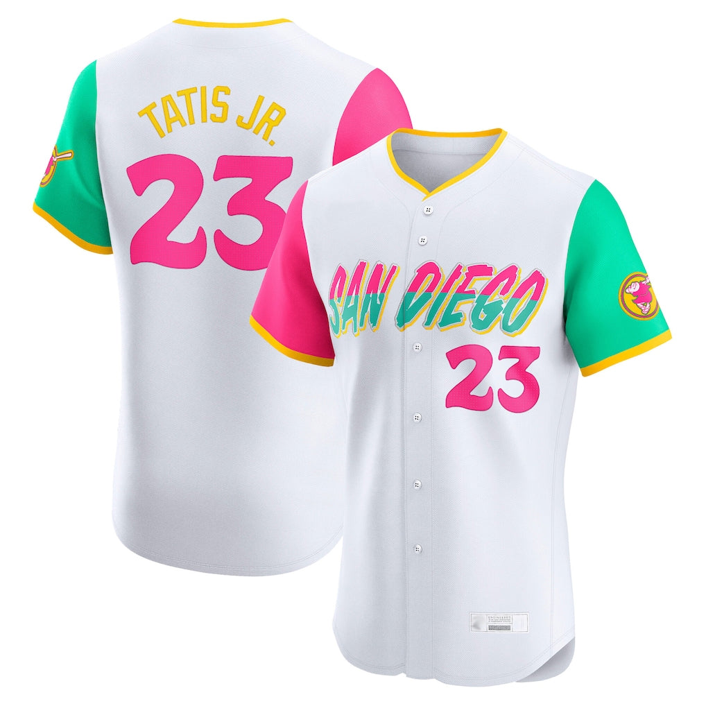 Kooe S.Diego Padres #23 Fernando Tatis Jr Player White City Connect Home Limited Elite Stitched Jerseys