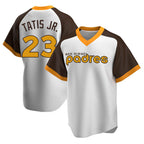 Kooe S.Diego Padres #23 Fernando Tatis Jr Player White Home Cooperstown Collection Replica Game Stitched Jerseys
