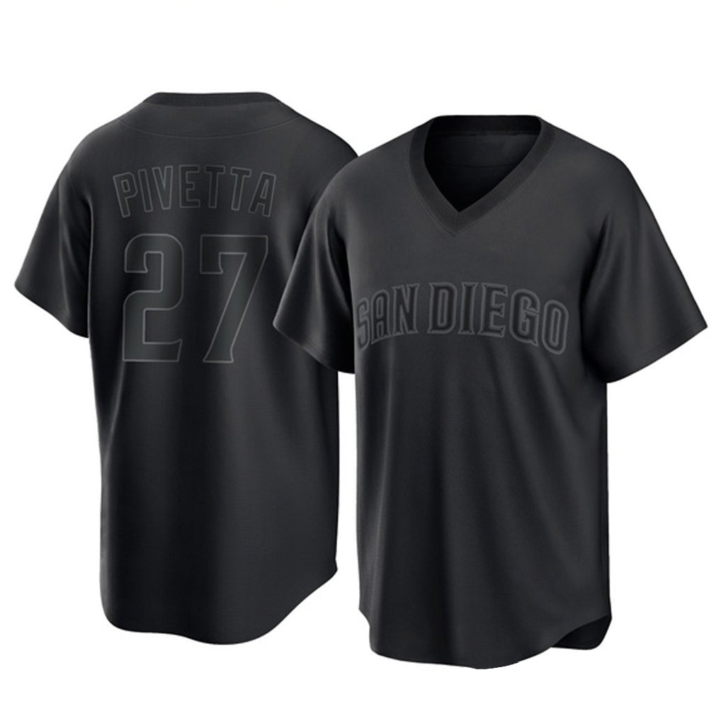 Kooe S.Diego Padres #27 Nick Pivetta Player Black Pitch Fashion Game T-shirt Stitched Jerseys
