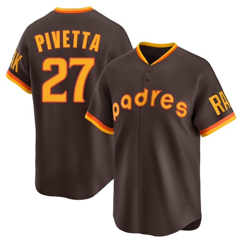 Kooe S.Diego Padres #27 Nick Pivetta Player Brown Home Cooperstown Collection Replica Game Stitched Jerseys