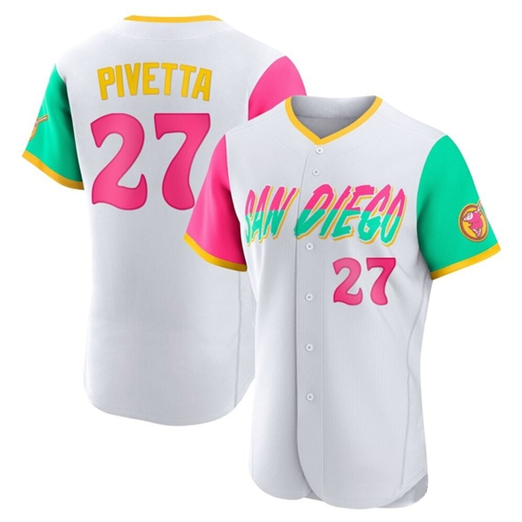 Kooe S.Diego Padres #27 Nick Pivetta Player White City Connect Home Limited Elite Stitched Jerseys
