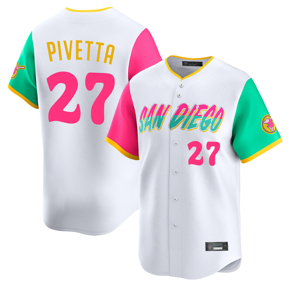 Kooe S.Diego Padres #27 Nick Pivetta Player White City Connect Home Limited Stitched Jerseys