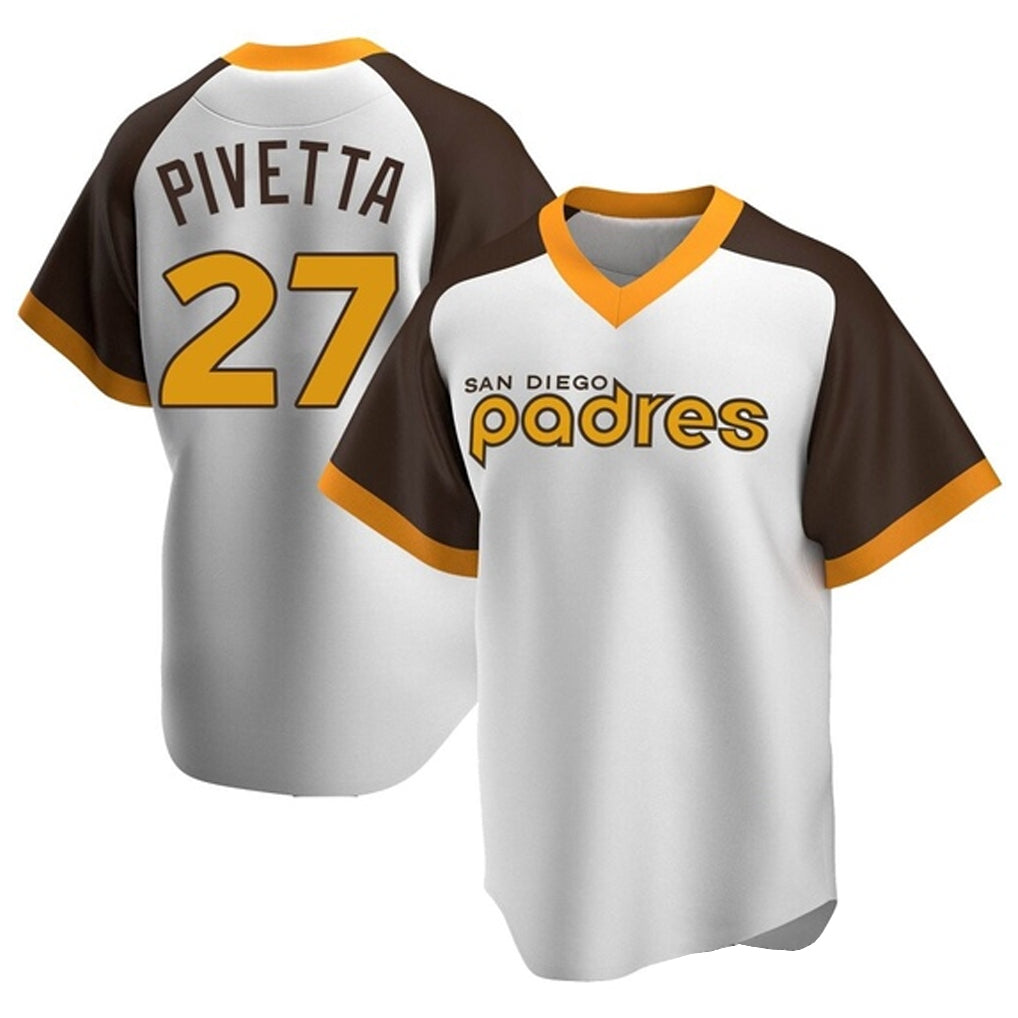 Kooe S.Diego Padres #27 Nick Pivetta Player White Home Cooperstown Collection Replica Game Stitched Jerseys