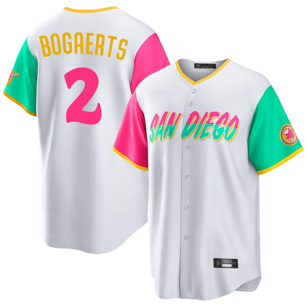 Kooe S.Diego Padres #2 Xander Bogaerts Player White City Connect Home Game Stitched Jerseys