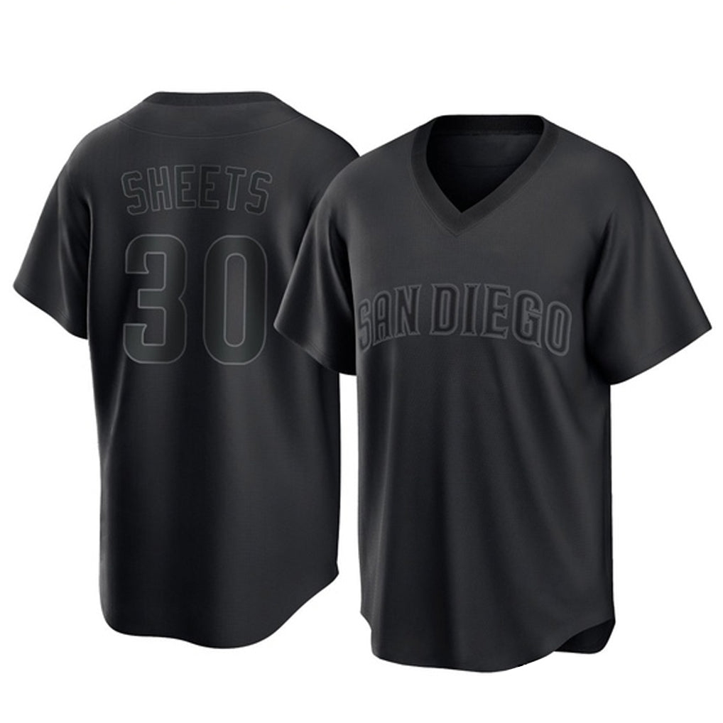 Kooe S.Diego Padres #30 Gavin Sheets Player Black Pitch Fashion Game T-shirt Stitched Jerseys
