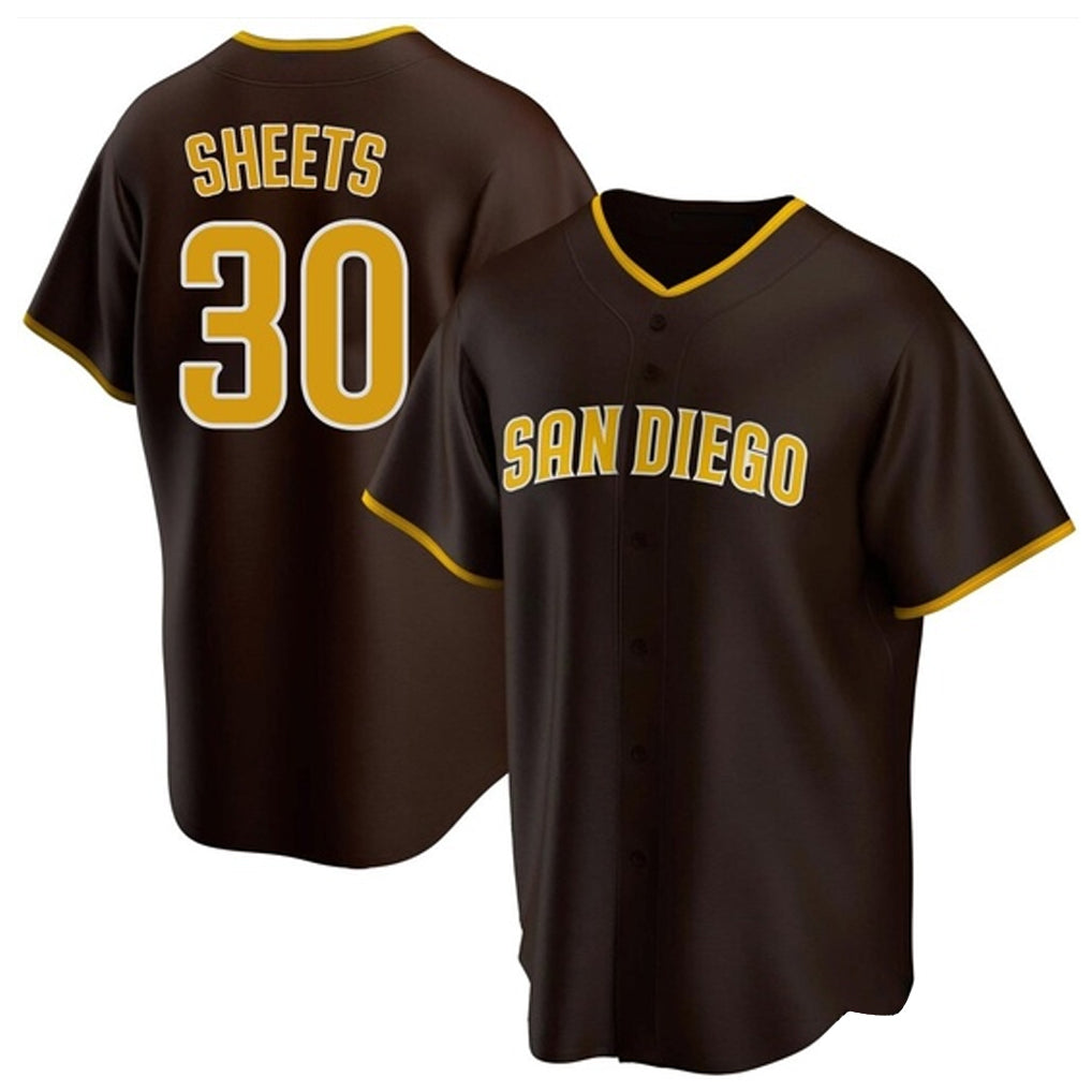 Kooe S.Diego Padres #30 Gavin Sheets Player Brown Home Game Stitched Jerseys