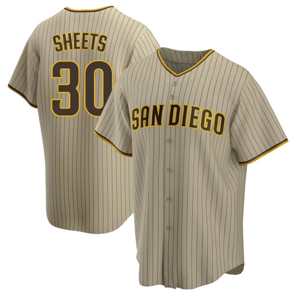 Kooe S.Diego Padres #30 Gavin Sheets Player Khaki Home Game Stitched Jerseys
