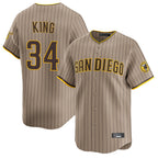 Kooe S.Diego Padres #34 Michael King Player Khaki Home Limited Stitched Jerseys